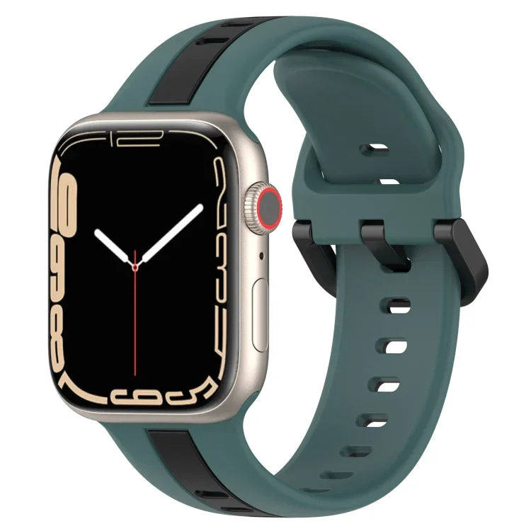 สายซิลิโคน Two-Color Loop Buckle สำหรับ Apple Watch Ultra 49mm, สำหรับ Apple Watch Series 8&7 45mm, สำหรับ Apple Watch Series 8&7 41mm