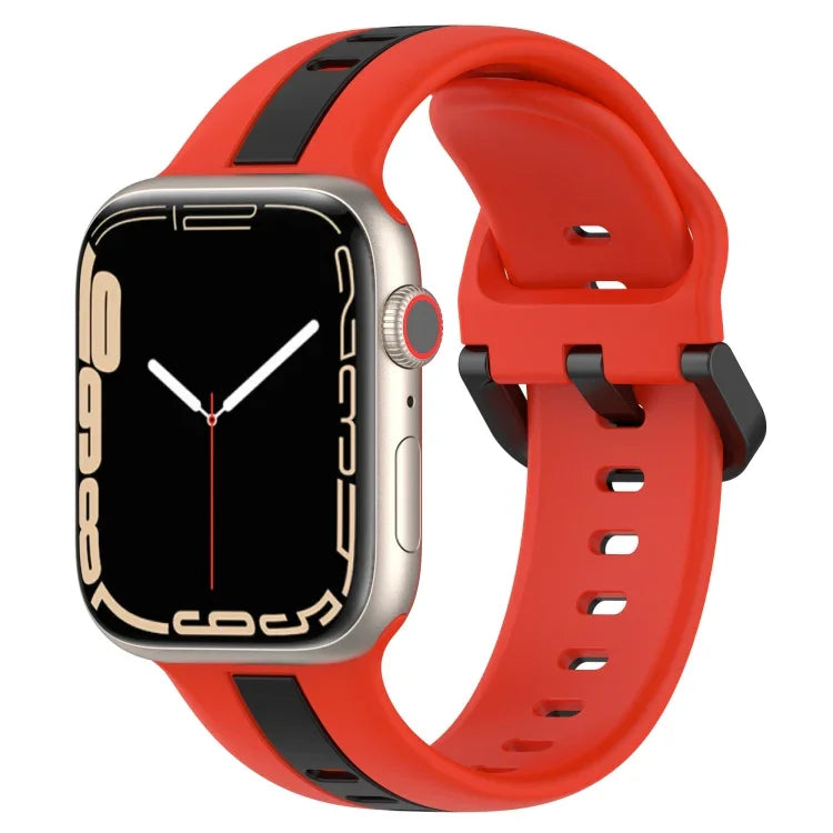 สายซิลิโคน Two-Color Loop Buckle สำหรับ Apple Watch Ultra 49mm, สำหรับ Apple Watch Series 8&7 45mm, สำหรับ Apple Watch Series 8&7 41mm