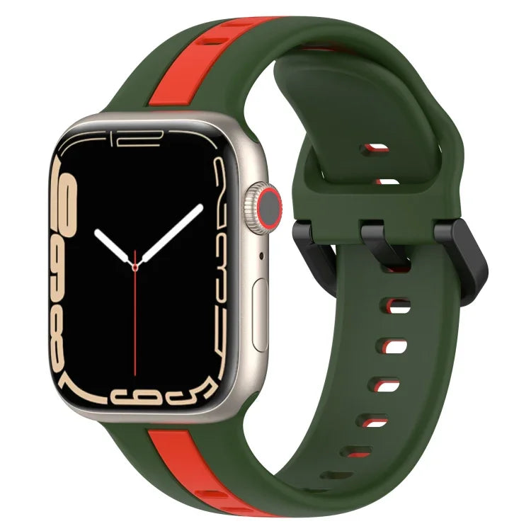 สายซิลิโคน Two-Color Loop Buckle สำหรับ Apple Watch Ultra 49mm, สำหรับ Apple Watch Series 8&7 45mm, สำหรับ Apple Watch Series 8&7 41mm