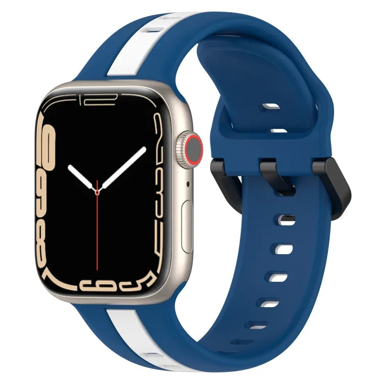 สายซิลิโคน Two-Color Loop Buckle สำหรับ Apple Watch Ultra 49mm, สำหรับ Apple Watch Series 8&7 45mm, สำหรับ Apple Watch Series 8&7 41mm