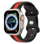 สายซิลิโคนสองสี Butterfly Buckle สำหรับ Apple Watch Ultra 49mm, สำหรับ Apple Watch Series 8&7 45mm, สำหรับ Apple Watch Series 8&7 41mm