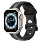 สายซิลิโคนสองสี Butterfly Buckle สำหรับ Apple Watch Ultra 49mm, สำหรับ Apple Watch Series 8&7 45mm, สำหรับ Apple Watch Series 8&7 41mm