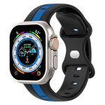 สายซิลิโคนสองสี Butterfly Buckle สำหรับ Apple Watch Ultra 49mm, สำหรับ Apple Watch Series 8&7 45mm, สำหรับ Apple Watch Series 8&7 41mm