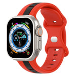 สายซิลิโคนสองสี Butterfly Buckle สำหรับ Apple Watch Ultra 49mm, สำหรับ Apple Watch Series 8&7 45mm, สำหรับ Apple Watch Series 8&7 41mm