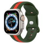 สายซิลิโคนสองสี Butterfly Buckle สำหรับ Apple Watch Ultra 49mm, สำหรับ Apple Watch Series 8&7 45mm, สำหรับ Apple Watch Series 8&7 41mm