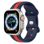สายซิลิโคนสองสี Butterfly Buckle สำหรับ Apple Watch Ultra 49mm, สำหรับ Apple Watch Series 8&7 45mm, สำหรับ Apple Watch Series 8&7 41mm