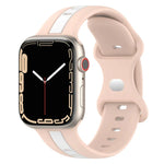 สายซิลิโคนสองสี Butterfly Buckle สำหรับ Apple Watch Ultra 49mm, สำหรับ Apple Watch Series 8&7 45mm, สำหรับ Apple Watch Series 8&7 41mm