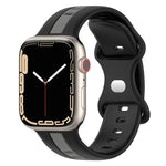 สายซิลิโคนสองสี Butterfly Buckle สำหรับ Apple Watch Ultra 49mm, สำหรับ Apple Watch Series 8&7 45mm, สำหรับ Apple Watch Series 8&7 41mm