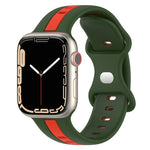 สายซิลิโคนสองสี Butterfly Buckle สำหรับ Apple Watch Ultra 49mm, สำหรับ Apple Watch Series 8&7 45mm, สำหรับ Apple Watch Series 8&7 41mm