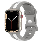 สายซิลิโคนสองสี Butterfly Buckle สำหรับ Apple Watch Ultra 49mm, สำหรับ Apple Watch Series 8&7 45mm, สำหรับ Apple Watch Series 8&7 41mm