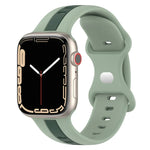 สายซิลิโคนสองสี Butterfly Buckle สำหรับ Apple Watch Ultra 49mm, สำหรับ Apple Watch Series 8&7 45mm, สำหรับ Apple Watch Series 8&7 41mm