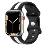 สายซิลิโคนสองสี Butterfly Buckle สำหรับ Apple Watch Ultra 49mm, สำหรับ Apple Watch Series 8&7 45mm, สำหรับ Apple Watch Series 8&7 41mm