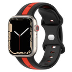 สายซิลิโคนสองสี Butterfly Buckle สำหรับ Apple Watch Ultra 49mm, สำหรับ Apple Watch Series 8&7 45mm, สำหรับ Apple Watch Series 8&7 41mm