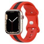 สายซิลิโคนสองสี Butterfly Buckle สำหรับ Apple Watch Ultra 49mm, สำหรับ Apple Watch Series 8&7 45mm, สำหรับ Apple Watch Series 8&7 41mm