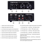 สวิตช์ควบคุมเสียง 2 เข้า 2 ออก สัญญาณ RCA เปลี่ยนเป็นสัญญาณบาลานซ์ XLR ไม่ต้องใช้ไฟเลี้ยง พร้อมปรับเสียงช่อง L/R แยกอิสระ เหมาะสำหรับอุปกรณ์ที่ต้องการปรับเสียง