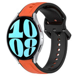 สายรัดนาฬิกาซิลิโคนสองสีแบบขอบนูน 20mm สำหรับ Samsung Galaxy Watch 6 40mm, สำหรับ Samsung Galaxy Watch 6 Classic 43mm