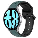 สายรัดนาฬิกาซิลิโคนสองสีแบบขอบนูน 20mm สำหรับ Samsung Galaxy Watch 6 40mm, สำหรับ Samsung Galaxy Watch 6 Classic 43mm