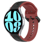 สายรัดนาฬิกาซิลิโคนสองสีแบบขอบนูน 20mm สำหรับ Samsung Galaxy Watch 6 40mm, สำหรับ Samsung Galaxy Watch 6 Classic 43mm
