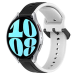 สายรัดนาฬิกาซิลิโคนสองสีแบบขอบนูน 20mm สำหรับ Samsung Galaxy Watch 6 40mm, สำหรับ Samsung Galaxy Watch 6 Classic 43mm