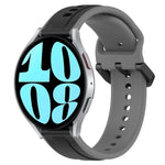 สายรัดนาฬิกาซิลิโคนสองสีแบบขอบนูน 20mm สำหรับ Samsung Galaxy Watch 6 40mm, สำหรับ Samsung Galaxy Watch 6 Classic 43mm