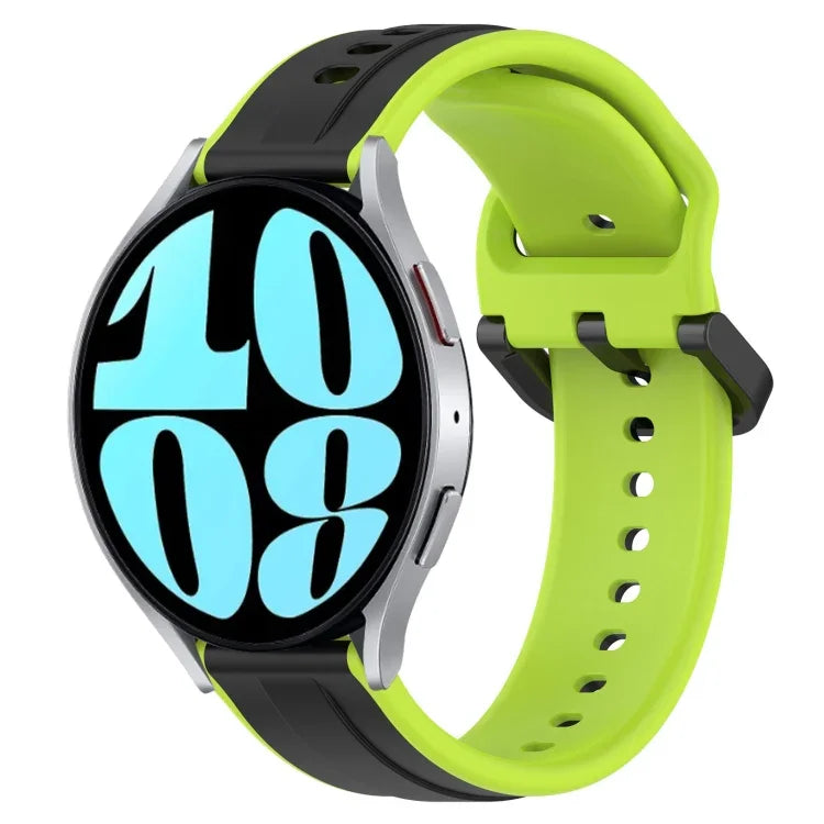 สายรัดนาฬิกาซิลิโคนสองสีแบบขอบนูน 20mm สำหรับ Samsung Galaxy Watch 6 40mm, สำหรับ Samsung Galaxy Watch 6 Classic 43mm