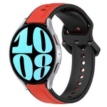 สายรัดนาฬิกาซิลิโคนสองสีแบบขอบนูน 20mm สำหรับ Samsung Galaxy Watch 6 40mm, สำหรับ Samsung Galaxy Watch 6 Classic 43mm