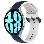 สายรัดนาฬิกาซิลิโคนสองสีแบบขอบนูน 20mm สำหรับ Samsung Galaxy Watch 6 40mm, สำหรับ Samsung Galaxy Watch 6 Classic 43mm