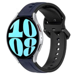 สายรัดนาฬิกาซิลิโคนสองสีแบบขอบนูน 20mm สำหรับ Samsung Galaxy Watch 6 40mm, สำหรับ Samsung Galaxy Watch 6 Classic 43mm