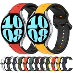 สายรัดนาฬิกาซิลิโคนสองสีแบบขอบนูน 20mm สำหรับ Samsung Galaxy Watch 6 40mm, สำหรับ Samsung Galaxy Watch 6 Classic 43mm
