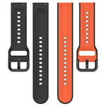 สายรัดนาฬิกาซิลิโคนสองสีแบบขอบนูน 20mm สำหรับ Samsung Galaxy Watch 6 40mm, สำหรับ Samsung Galaxy Watch 6 Classic 43mm