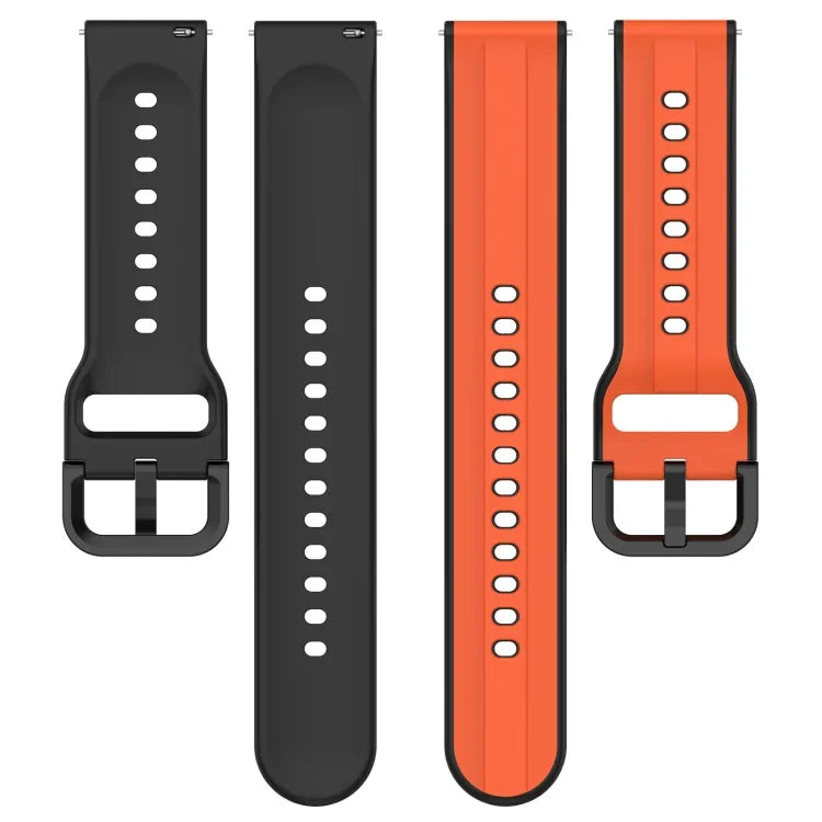 สายรัดนาฬิกาซิลิโคนสองสีแบบขอบนูน 20mm สำหรับ Samsung Galaxy Watch 6 40mm, สำหรับ Samsung Galaxy Watch 6 Classic 43mm