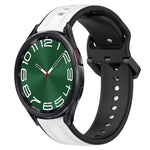 สายรัดนาฬิกาซิลิโคนสองสีแบบขอบนูน 20mm สำหรับ Samsung Galaxy Watch 6 40mm, สำหรับ Samsung Galaxy Watch 6 Classic 43mm