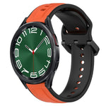 สายรัดนาฬิกาซิลิโคนสองสีแบบขอบนูน 20mm สำหรับ Samsung Galaxy Watch 6 40mm, สำหรับ Samsung Galaxy Watch 6 Classic 43mm