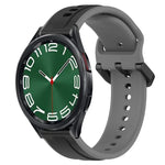 สายรัดนาฬิกาซิลิโคนสองสีแบบขอบนูน 20mm สำหรับ Samsung Galaxy Watch 6 40mm, สำหรับ Samsung Galaxy Watch 6 Classic 43mm