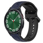 สายรัดนาฬิกาซิลิโคนสองสีแบบขอบนูน 20mm สำหรับ Samsung Galaxy Watch 6 40mm, สำหรับ Samsung Galaxy Watch 6 Classic 43mm