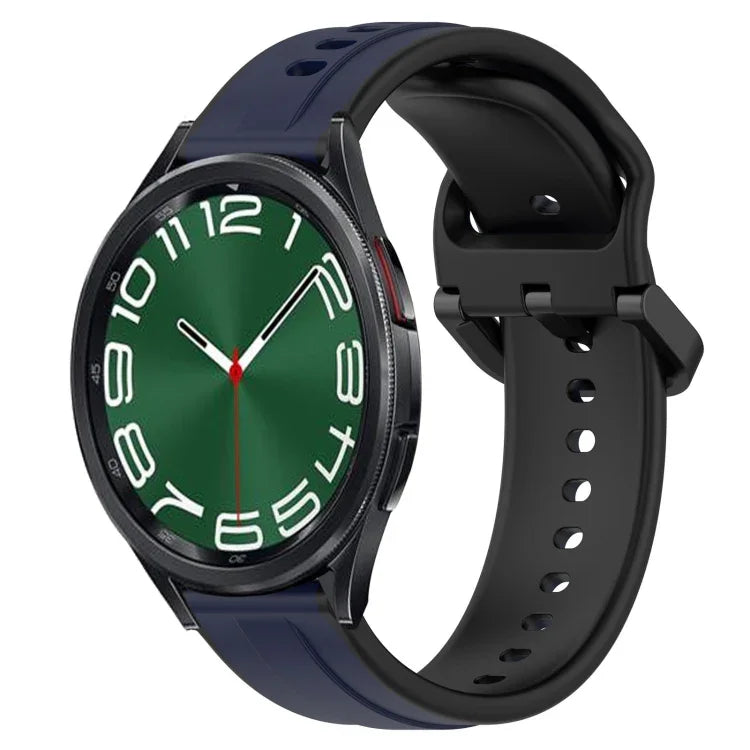 สายรัดนาฬิกาซิลิโคนสองสีแบบขอบนูน 20mm สำหรับ Samsung Galaxy Watch 6 40mm, สำหรับ Samsung Galaxy Watch 6 Classic 43mm
