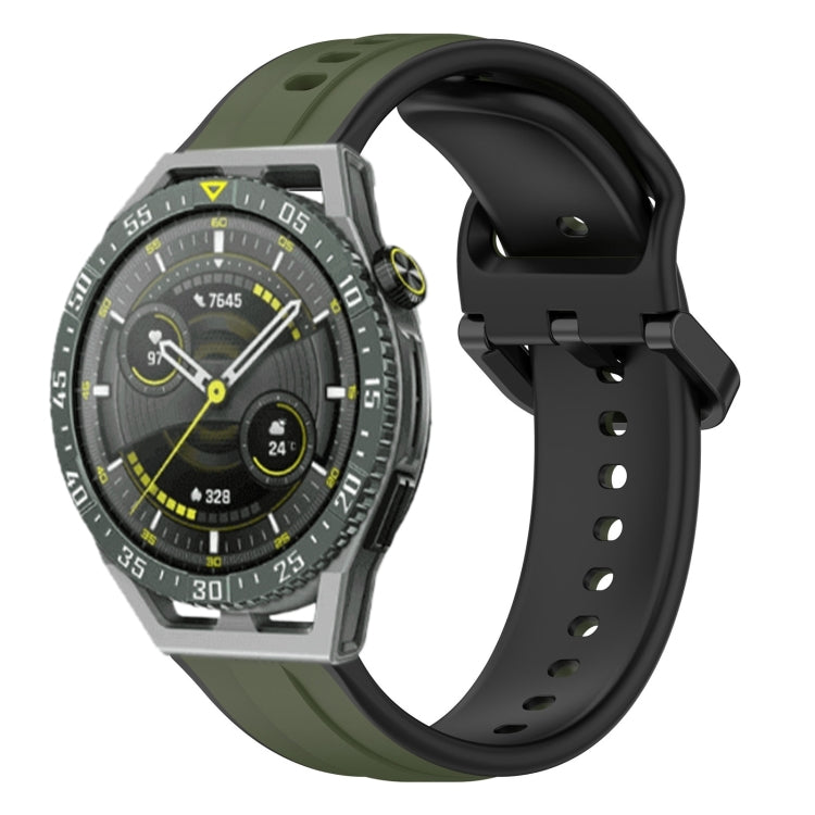 22mm Convex Loop Two-Color Silicone Watch Band, For Huawei Watch GT3 SE, For Huawei Watch GT3 Pro 46mm, For Huawei Watch Buds, For Huawei Watch GT3 46mm