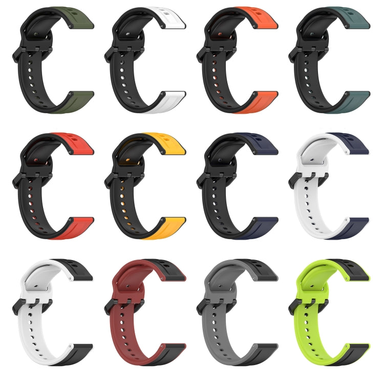 22mm Convex Loop Two-Color Silicone Watch Band, For Xiaomi Haylou RT2 LS10, For  Xiaomi Haylou RS4 LS12