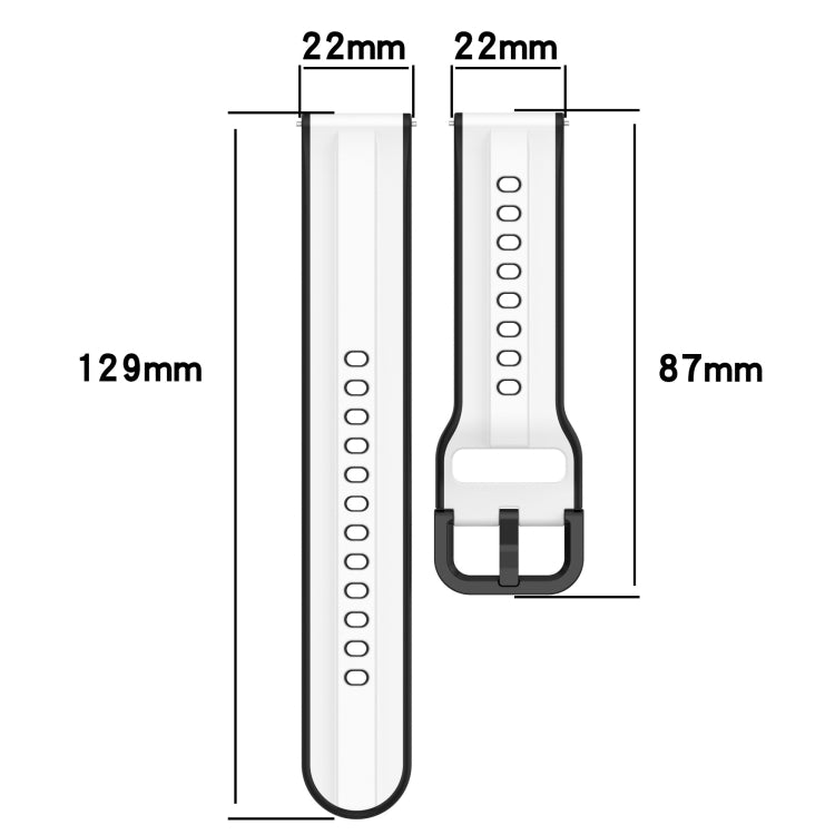 22mm Convex Loop Two-Color Silicone Watch Band, For Xiaomi Haylou RT2 LS10, For  Xiaomi Haylou RS4 LS12