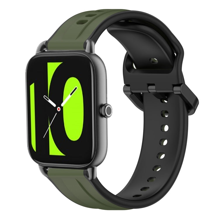 22mm Convex Loop Two-Color Silicone Watch Band, For Xiaomi Haylou RT2 LS10, For  Xiaomi Haylou RS4 LS12