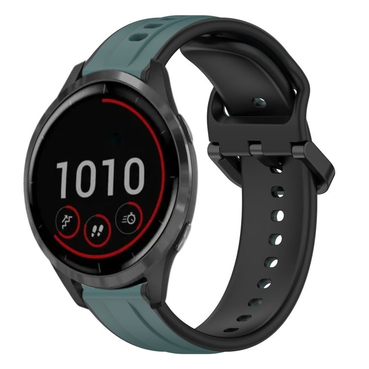 22mm Convex Loop Two-Color Silicone Watch Band, For Garmin Vivoactive4