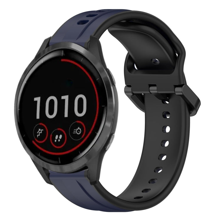 22mm Convex Loop Two-Color Silicone Watch Band, For Garmin Vivoactive4
