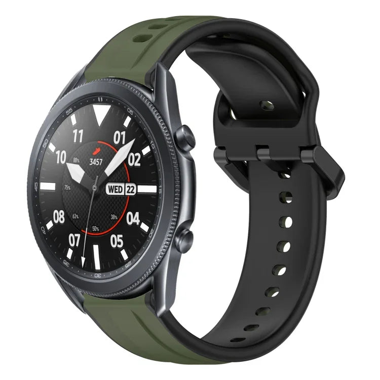 สายรัดนาฬิกาซิลิโคนสองสีแบบขอบนูน 22mm สำหรับ Samsung Galaxy Watch3 45mm, สำหรับ Samsung Galaxy Watch 46mm, สำหรับ Samsung Gear S3 Classic, สำหรับ Samsung Gear S3 Frontier