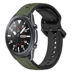 สายรัดนาฬิกาซิลิโคนสองสีแบบขอบนูน 22mm สำหรับ Samsung Galaxy Watch3 45mm, สำหรับ Samsung Galaxy Watch 46mm, สำหรับ Samsung Gear S3 Classic, สำหรับ Samsung Gear S3 Frontier