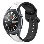 สายรัดนาฬิกาซิลิโคนสองสีแบบขอบนูน 22mm สำหรับ Samsung Galaxy Watch3 45mm, สำหรับ Samsung Galaxy Watch 46mm, สำหรับ Samsung Gear S3 Classic, สำหรับ Samsung Gear S3 Frontier