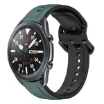 สายรัดนาฬิกาซิลิโคนสองสีแบบขอบนูน 22mm สำหรับ Samsung Galaxy Watch3 45mm, สำหรับ Samsung Galaxy Watch 46mm, สำหรับ Samsung Gear S3 Classic, สำหรับ Samsung Gear S3 Frontier