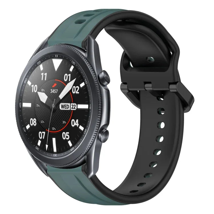 สายรัดนาฬิกาซิลิโคนสองสีแบบขอบนูน 22mm สำหรับ Samsung Galaxy Watch3 45mm, สำหรับ Samsung Galaxy Watch 46mm, สำหรับ Samsung Gear S3 Classic, สำหรับ Samsung Gear S3 Frontier