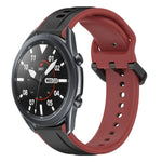 สายรัดนาฬิกาซิลิโคนสองสีแบบขอบนูน 22mm สำหรับ Samsung Galaxy Watch3 45mm, สำหรับ Samsung Galaxy Watch 46mm, สำหรับ Samsung Gear S3 Classic, สำหรับ Samsung Gear S3 Frontier