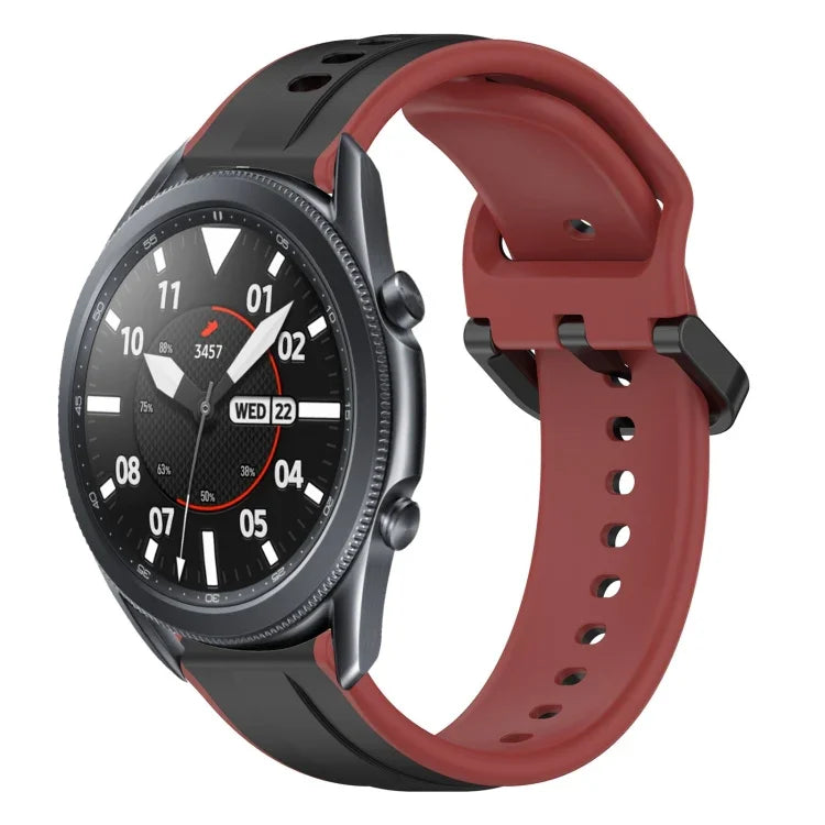 สายรัดนาฬิกาซิลิโคนสองสีแบบขอบนูน 22mm สำหรับ Samsung Galaxy Watch3 45mm, สำหรับ Samsung Galaxy Watch 46mm, สำหรับ Samsung Gear S3 Classic, สำหรับ Samsung Gear S3 Frontier