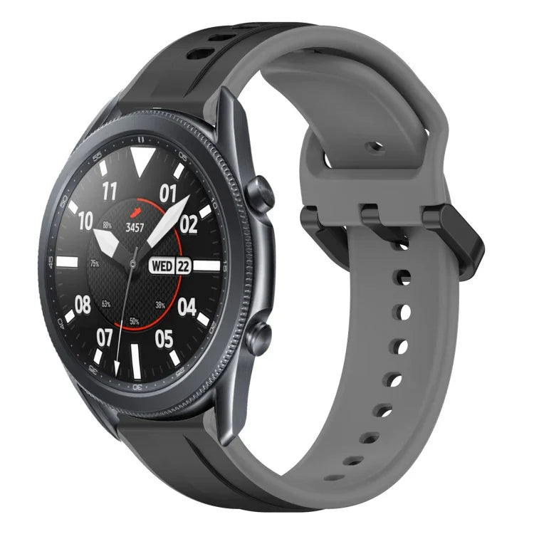 สายรัดนาฬิกาซิลิโคนสองสีแบบขอบนูน 22mm สำหรับ Samsung Galaxy Watch3 45mm, สำหรับ Samsung Galaxy Watch 46mm, สำหรับ Samsung Gear S3 Classic, สำหรับ Samsung Gear S3 Frontier